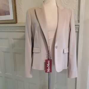 MaxMara Light Beige Tailored Blazer NWT Size 12 $625